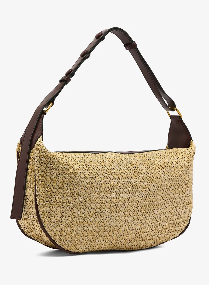 ايلا حقيبة كتف بتفاصيل منسوجة من الرافي